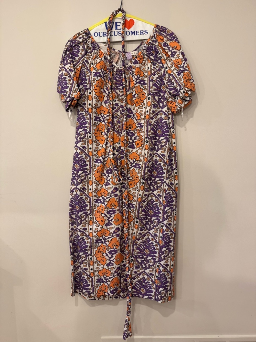 RHODE Purple & Peach Floral Tie-Detail Dress